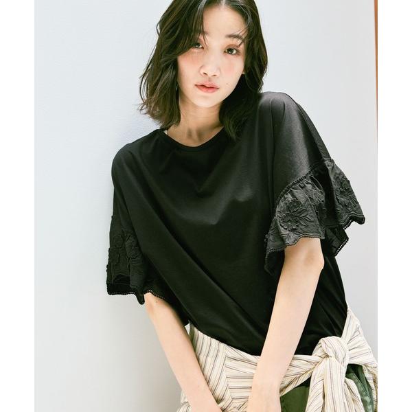tシャツ サラット3D刺繍スリーブプルオーバー レディース