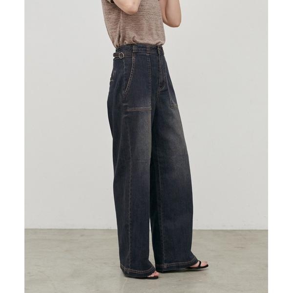 ワイドパンツ ジーンズ デニム デニムパンツ 「LARUTA」「接触冷感・UVカット」ベイカーデニム レディース
