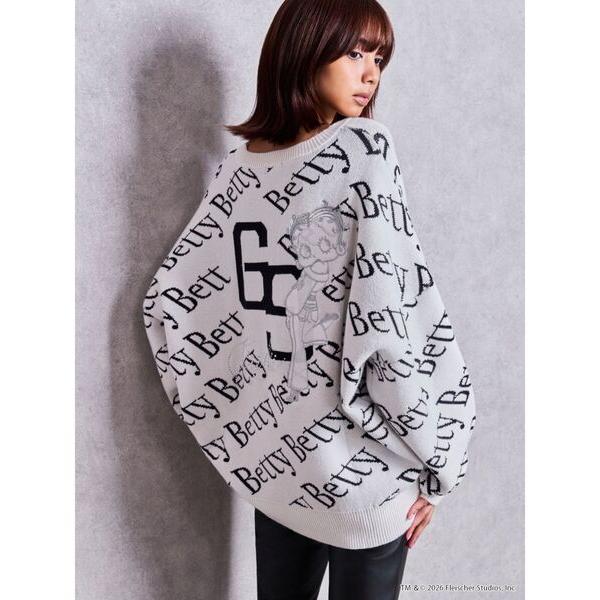 ニット セーター BETTY×GYDA slanting patternニットトップス レディース