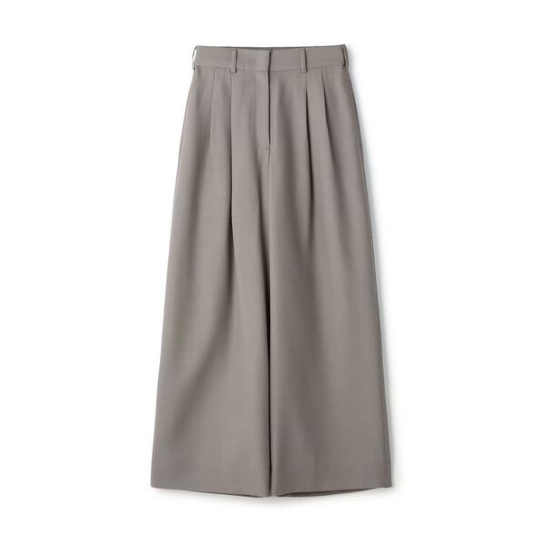 ワイドパンツ パンツ ライトカルゼ 2タックワイドパンツ レディース