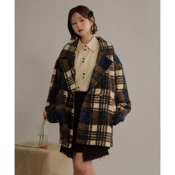 ジャケット テーラードジャケット check jaket coat / チェックジャケットコート レディース