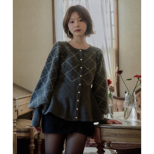 ニット セーター argyle pattern peplum knit / アーガイルペプラムニット レディース