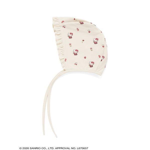 ベビー 「HELLO KITTY」総柄プリントボンネット／オーガニックコットン