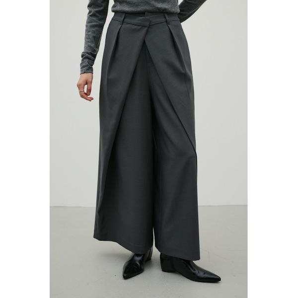 ワイドパンツ パンツ ダブルウエストラップワイドパンツ レディース