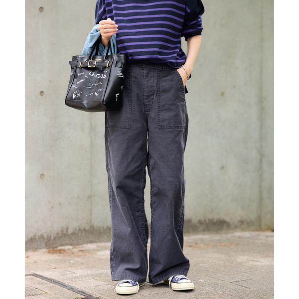 ワイドパンツ カーゴパンツ ミリタリースラブベイカーパンツ レディース