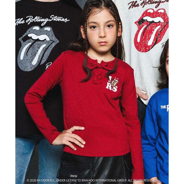 tシャツ 「ザ・ローリング・ストーンズｘNEXCHIC」編み上げリブTシャツ(110~150cm) キッズ 子供服 女の子