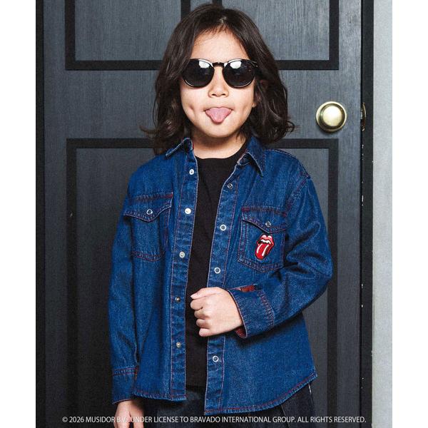 ブラウス シャツ 「ザ・ローリング・ストーンズｘSLAP」シャツデニム(90~130cm) キッズ 子供服 男の子 女の子