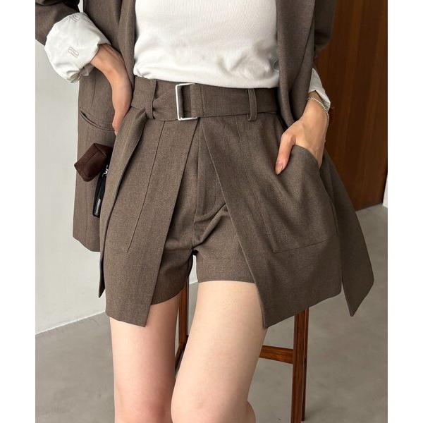 パンツ 「セットアップ対応」スカートレイヤードショートパンツ レディース