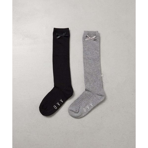 靴下 「KIDS」「19-21/22-24cm」リボンハイソックス キッズ 子供
