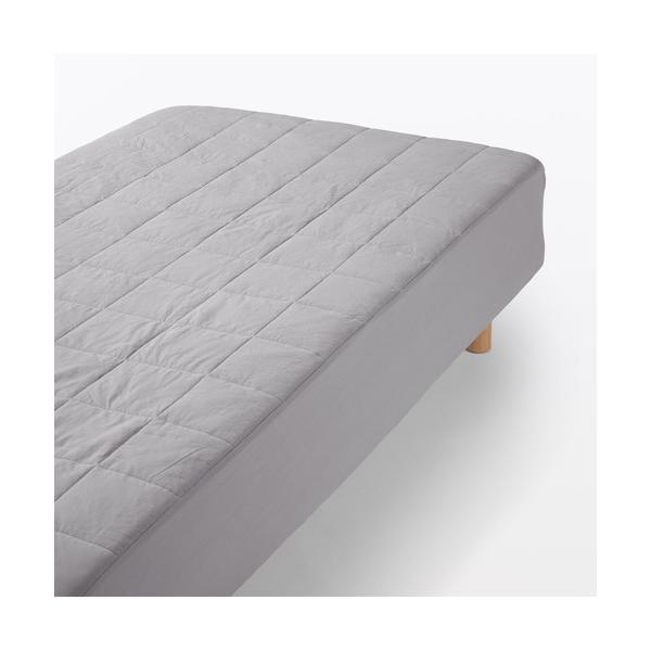 ベッド 寝具 洗いざらし　キルト　敷パッド　ボックスシーツ型／Ｄ １４０×２００ｃｍ×１８‐２８ｃｍ用