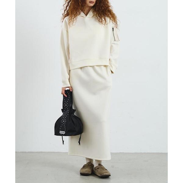 ワンピース MIXED FABRIC HOODIE AND SKIRT SET