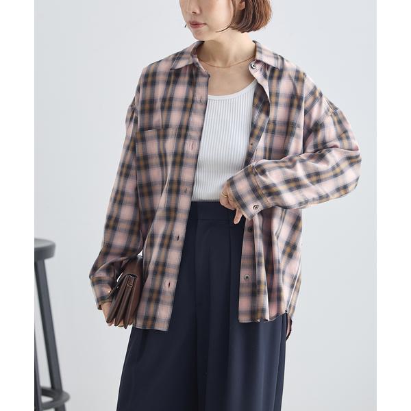 ブラウス シャツ DEVEAUX/ネルチェック 2WAYシャツ レディース