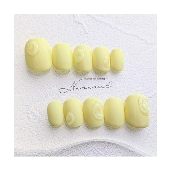 ネイルチップ ネイルシール 「nanamel」Butter Yellow(ベリーショート)(MA)