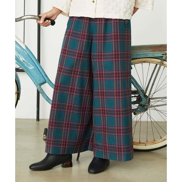 ワイドパンツ パンツ Repetir チェック柄ワイドパンツ レディース
