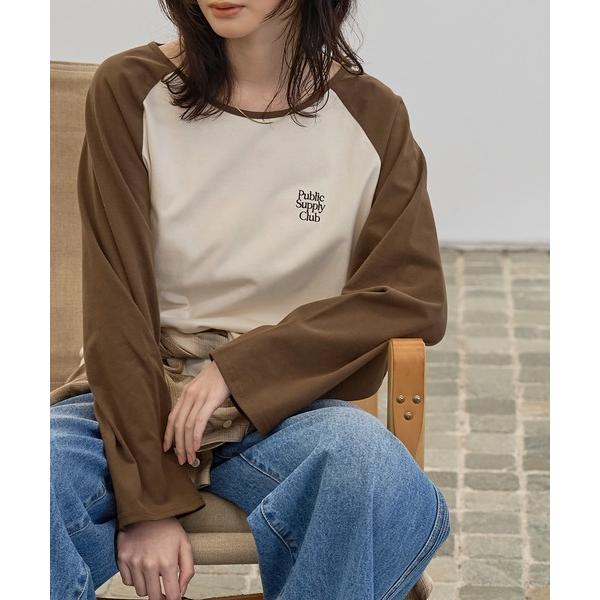 tシャツ 配色ラグランロンT レディース