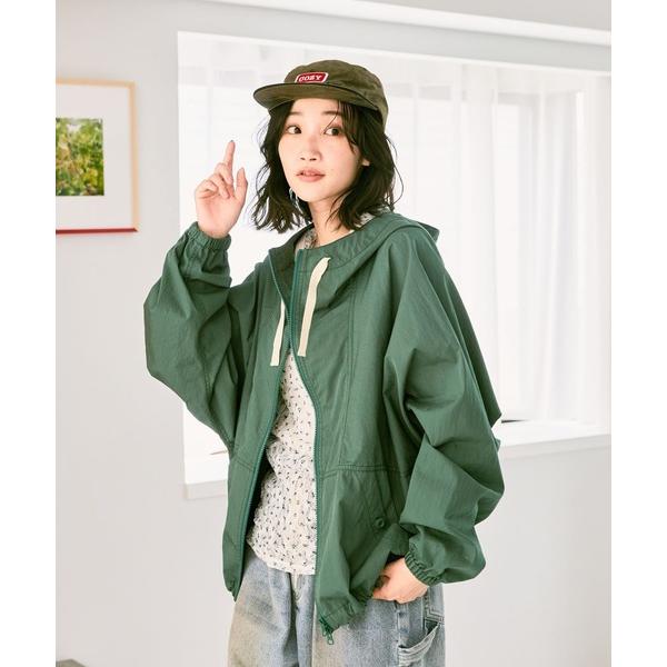 パーカー コットンナイロンBOYSシルエットパーカー レディース