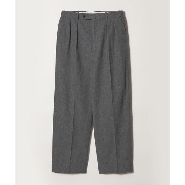 ワイドパンツ スラックス 「Steven Alan」 ブラッシュド フランネル インツープリーツ ドレス トラウザーズ II メンズ