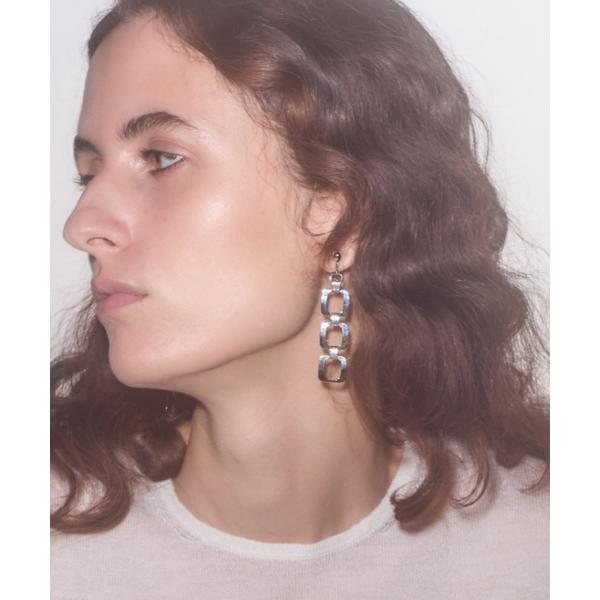 イヤリング 「IRIS 47」band earring/バンド イヤリング スクエア チェーン 揺れる レディース