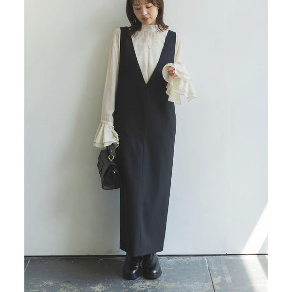 ワンピース 「WEB＆一部店舗限定追加」ストレートVネックワンピース