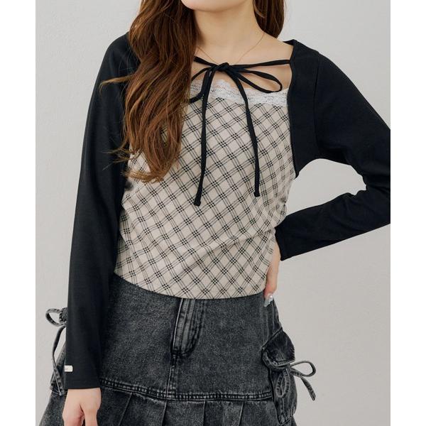 tシャツ アンサンブル風ドッキングプルオーバー レディース
