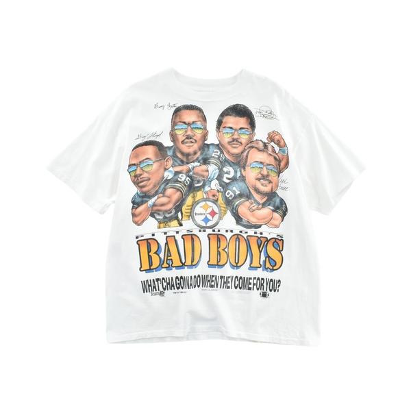 tシャツ 「USED」90's DELTA “NFL Pittsburgh Steelers / BAD BOYS” アメフト Tシャツ メンズ レディース