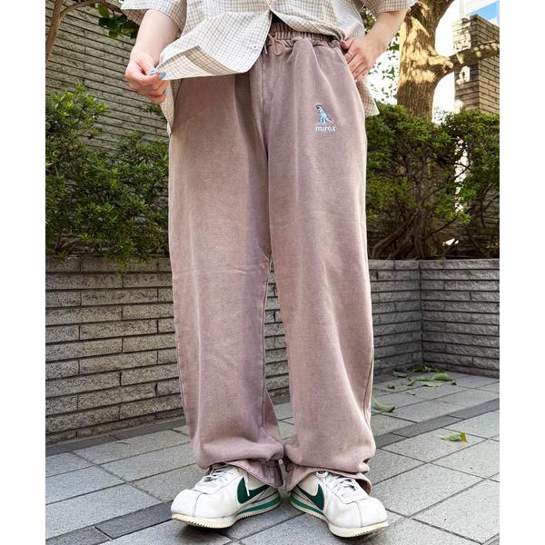 スウェットパンツ ジャージ 「m:rex」ミニ恐竜刺しゅうスウェットパンツ レディース