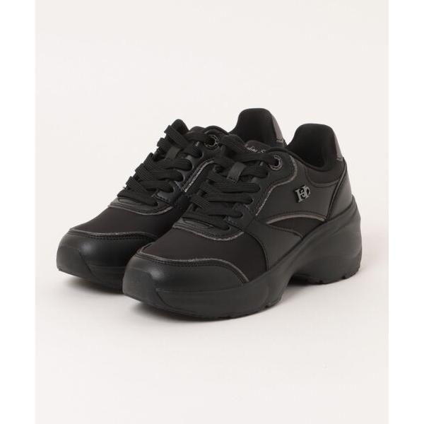 スニーカー HAWKINS ホーキンス CHERIE 6.5 ヒールアップスニーカー HW20400 ALL BLACK レディース