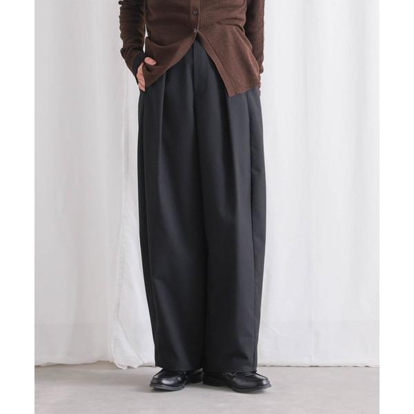 ワイドパンツ パンツ 「低身長/高身長向けサイズ有」ストレッチストライプコクーンパンツ「サスティナブル」 レディース