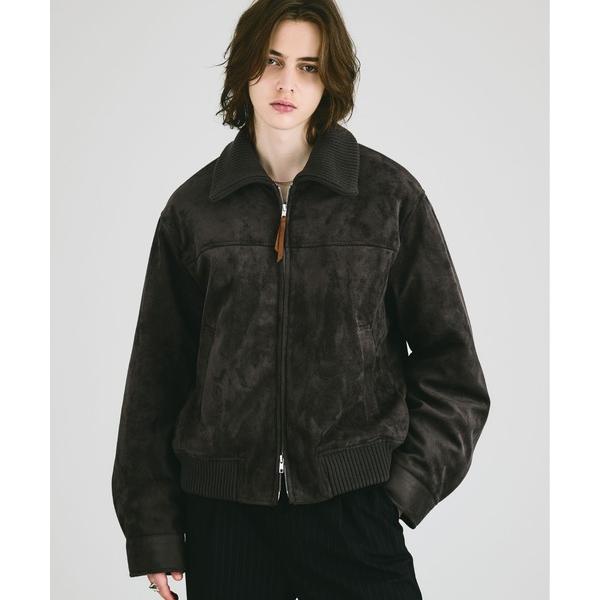 ブルゾン アウター SUEDE-LIKE QUILTED ZIP BLOUSON / スエードライクキルティングジップブルゾン メンズ レディース