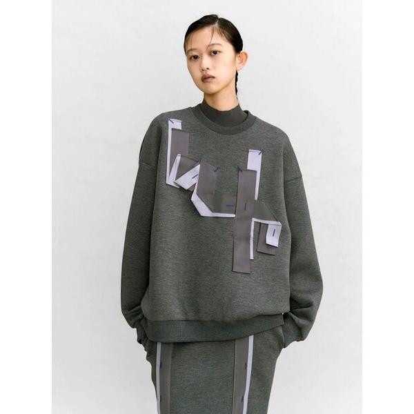 トレーナー スウェット TAPE EMBROIDERY TOP / テープエンブロイダリートップ レディース