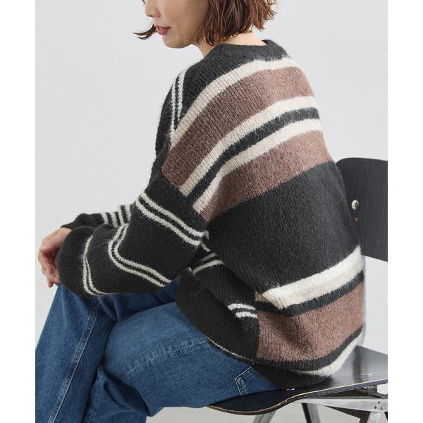 ニット セーター 「一部WEB限定カラー/」2WAYウールシャギーMIXボーダープルオーバー レディース