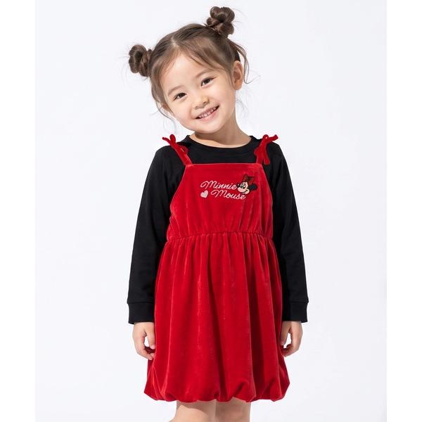 ワンピース ディズニー ベロアバルーンキャミソールワンピース 1957K キッズ 子供服 女の子
