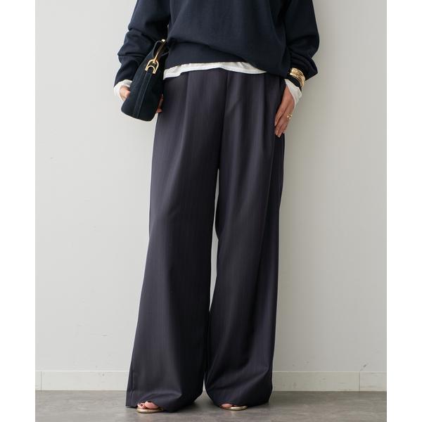 スラックス パンツ *Easy Wide スラックス (stripe) レディース