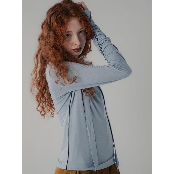 tシャツ TIE WITH PIPING LS TOP レディース
