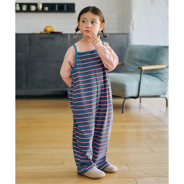 サロペット オーバーオール 「リンク」マルチボーダーサロペット キッズ 子供服 男の子 女の子