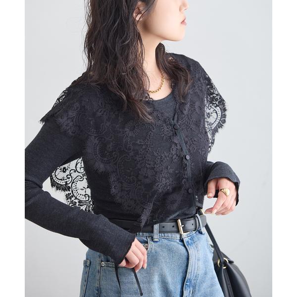 ブラウス シャツ 「追加」リバーレースジレブラウス レディース