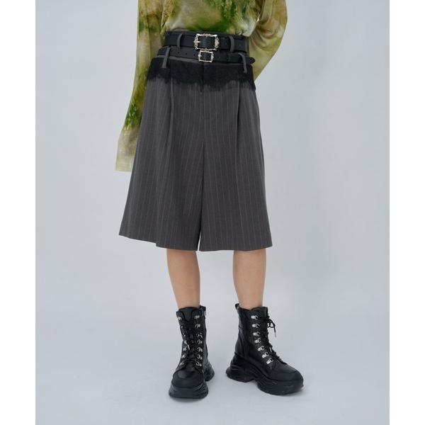 ハーフパンツ パンツ 短パン レースストライプハーフパンツ(HARE) レディース
