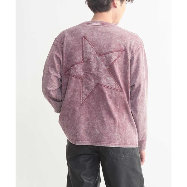 tシャツ STAR PATCH CHEMICAL WASH LONG SLEEVE TEE レディース メンズ