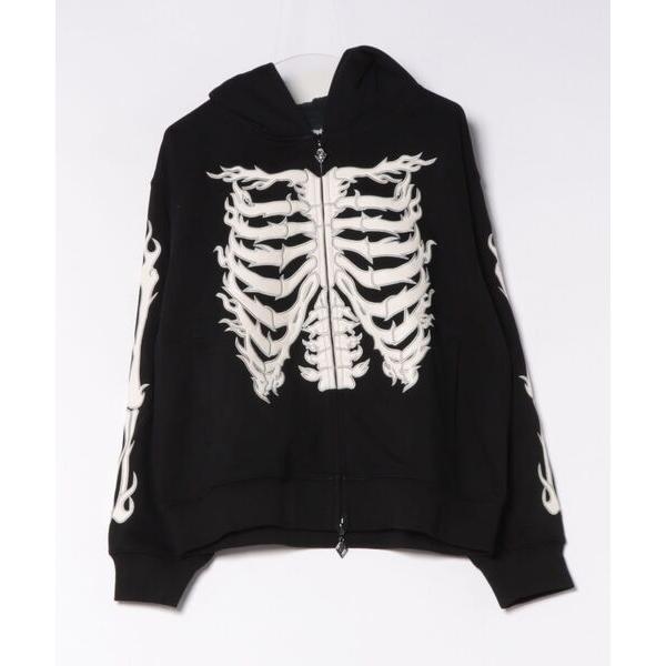 パーカー SUPPLIER/サプライヤー/Fire Bones Leather Patch Zip Hoodie メンズ レディース