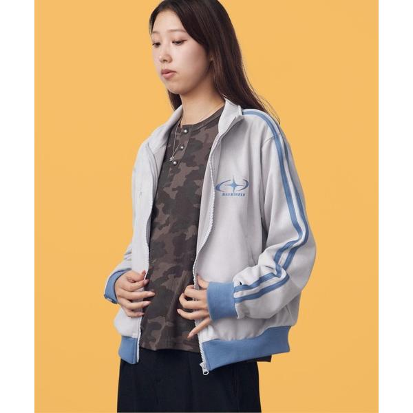ジャージ カットスエードリブ配色トラッカー ストリート スポーツ エンブレム 刺繍 ユニセックス Y2K 2026秋冬 秋服 メンズ レディース