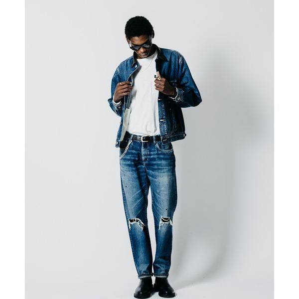 ジーンズ BORN FREE TAPERED AUTHENTIC SELVEDGE GARAGE USED JEANS - INDIGO MADE IN JAPAN メンズ
