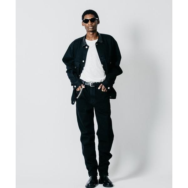 ジーンズ BORN FREE TAPERED AUTHENTIC SELVEDGE ONE WASH JEANS - BLACK MADE IN JAPAN メンズ