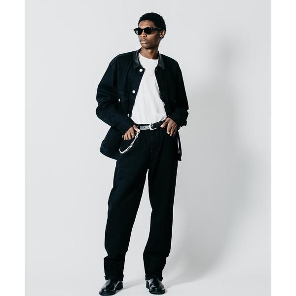 ジーンズ BORN FREE STRAIGHT ESSENTIAL SELVEDGE ONE WASH JEANS - BLACK MADE IN JAPAN メンズ