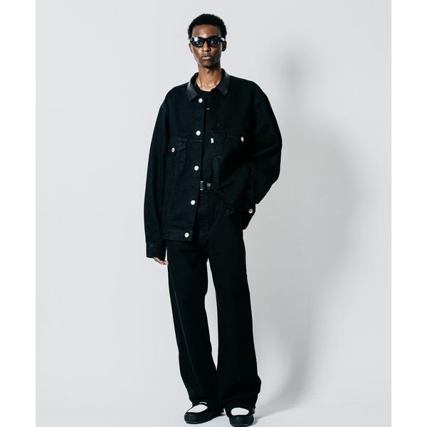 ジーンズ BORN FREE WIDE LUXURY SELVEDGE ONE WASH JEANS - BLACK MADE IN JAPAN メンズ