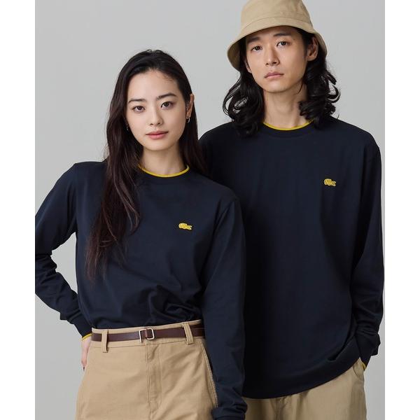 ラコステ tシャツ 「オンライン限定」LACOSTE  オーバーサイズ 配色ラインリブ ロングスリーブTシャツ メンズ レディース