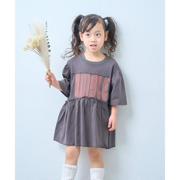 「CIAOPANIC TYPY」 「KIDS」7分袖ワンピース 150 チャコールグレー キッズ