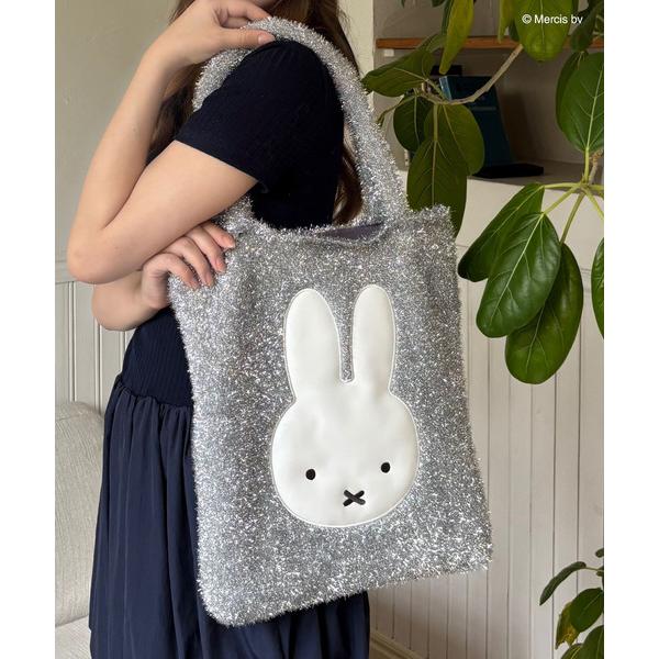 トートバッグ 「miffy」 ダイカット ラメニット トートバッグ レディース