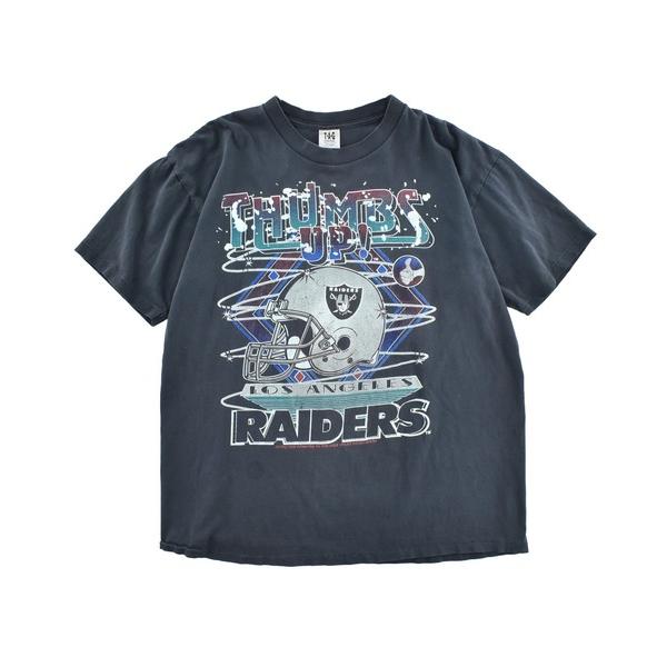 tシャツ 「USED」90's T.A.G ”RAIDERS THUMBS UP!” マルチプリント Tシャツ USA製 メンズ レディース