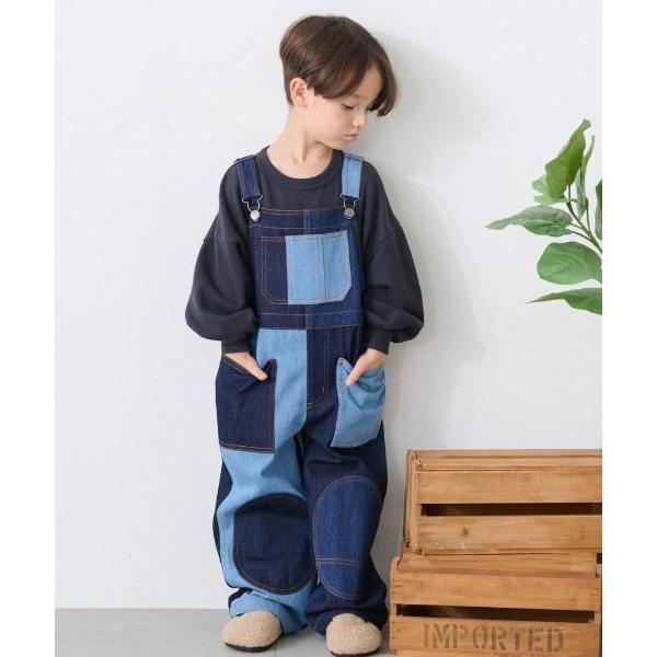 サロペット オーバーオール 「HugMug×LYKKE」パッチワークデザインデニムサロペット キッズ 子供服 男の子 女の子