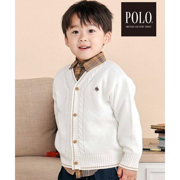 カーディガン 「POLO BCS(ポロ・ビーシーエス)×SLAP SLIP」シンプルニットカーディガン(80~130cm) キッズ 子供服 男の子 女の子